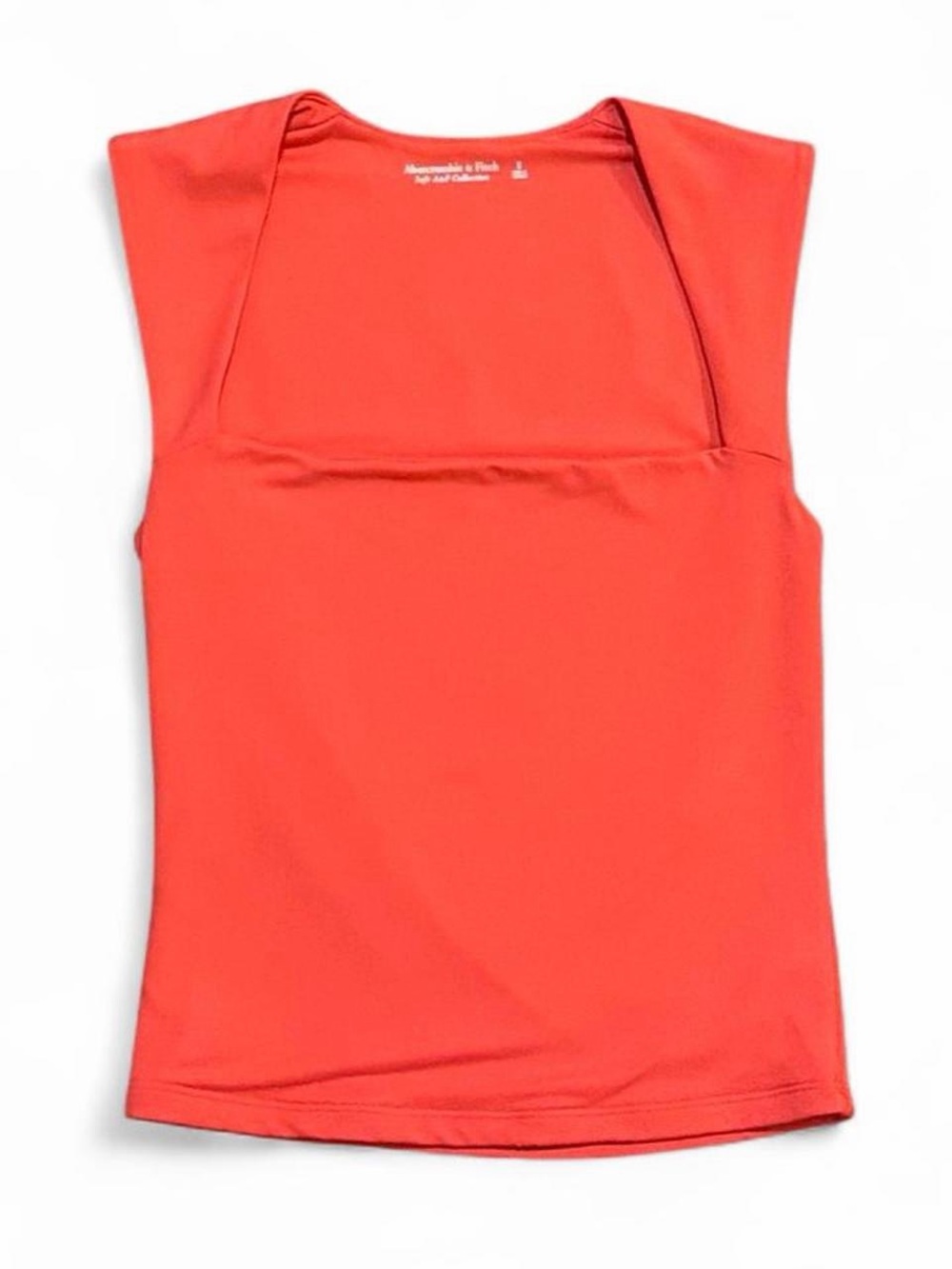 Abercrombie & Fitch Coral Red Square-Neck Seamless Tank sz S